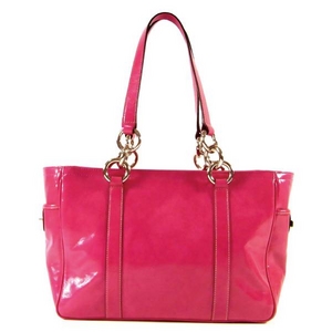 Coach(コーチ) トートバッグ パテントレザー ギャラリー イースト/ウエスト ピンク 12839