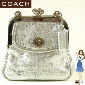 Coach(コーチ) バッグ ボニー メタリック レザー フレイムド シルバー13401