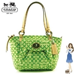 Coach(コーチ) トートバッグ オプ アート コーテッド キャンバス スモール リア グリーン 13141