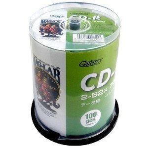 データ用CD-Rメディア52倍速　レーベル ワイドタイプ プリンタブル白100枚スピンドル　GXCR80GP100