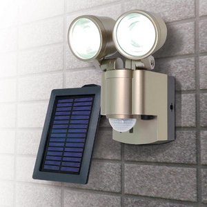 【防犯グッズ】LED×2灯・ELPA 防雨センサーライト（ソ−ラー） ESL-302SL 