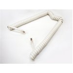 ミヨシ　受話器用カールコード　白　30cm TCC-403WH　【10本セット】