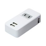 ミヨシ 2.4A ACコンセント搭載USB-ACアダプタ ホワイト　IPA-24AC/WH
