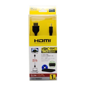 ミヨシ　イーサネット対応 HDMIスリムケーブル　1m　HDC-S10/BK  