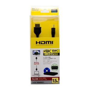 ミヨシ　イーサネット対応 HDMIスリムケーブル　1.5m　HDC-S15/BK  