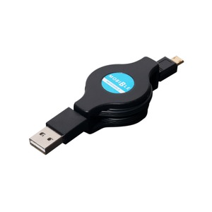ミヨシ （MCO） リバーシブルコネクタ搭載巻取りmicroUSBケーブル SMC-RR10/BK
