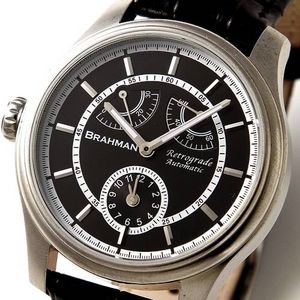 BRAHMAN(ブラフマン) オートマ レトログラード レザーウォッチ BR0002BK/ブラック