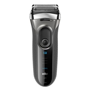 電気シェーバー（ブラウン シリーズ3） 完全防水/水洗い可/くせヒゲトリマー【BRAUN（ブラウン）】ブラック＆グレイ 3080S-S