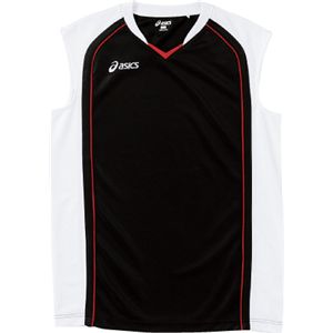 ASICS（アシックス） W'Sゲームシャツ ブラック×ホワイト（×ストロングレッド） XB2350 L