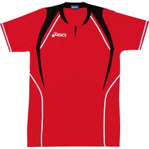 ASICS（アシックス） ゲームシャツ（半袖） レッド×ブラック XW1291 S
