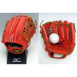 2009年モデル!! MIZUNO（ミズノ） 軟式用グローブ ミズノプロ インフィルダーセレクション 内野手用 サイズ10 スプレンディッドオレンジ 右投げ用 スプレンディッドオレンジ(52)
