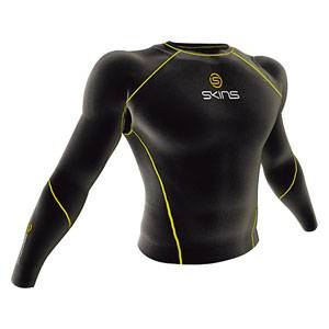 噂の着るサプリメント!! 【SKINS（スキンズ）】 『 SPORTロングスリーブトップ black/yellow』 S 