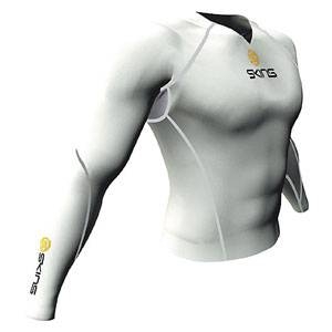 噂の着るサプリメント!! 【SKINS（スキンズ）】 『 SPORTロングスリーブトップ white/grey』 M 