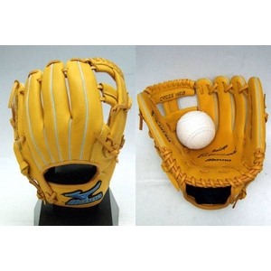プロのこだわりをジュニア用に!! MIZUNO（ミズノ）少年軟式グローブ『プロフェッショナル』シリーズ 【二岡モデル】 カタログ未掲載のナチュラル ナチュラル(47) 右投げ用