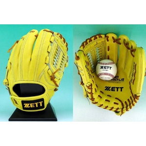 【オーダーサンプル】 ZETT（ゼット） プロステイタス硬式グローブ 三塁手用 森野型 イエロー×オークブラウン 右投用