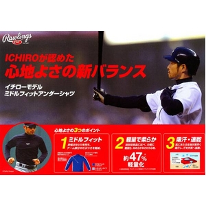 ICHIRO�i�C�`���[�j�A���_�[�V���c�� RAWLINGS�i���[�����O�X�j �W���j�A�p �n�C�l�b�N�����~�h���t�B�b�g�A���_�[�V���c BRD851 ���C���� 150�C���[�W��