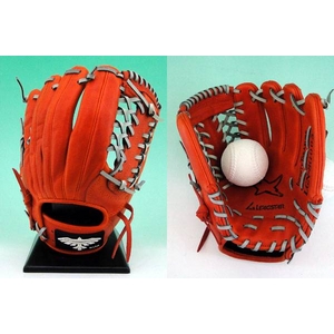 鷲のマークがトレードマーク♪ PIE（プリンススポーツオリジナル） 一般軟式用グローブ 内野手用（KF5型） lgn-p005-211b レッドオレンジ×グレー(211b) 右投げ用