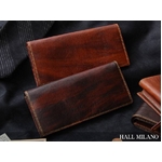 HALL MILANO(ハルミラノ) ラムレザー長財布 ブラウン