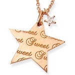 me. 【95-0190】メッセージネックレス・スター　Sweet＆Happy（PinkGoldコーティング）   TJ201002066ME