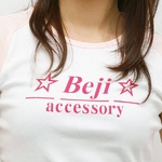 Beji(ベジ) ブランドロゴ/リブカップ スリーブTシャツ Lサイズ セット【網戸もえさん着用】