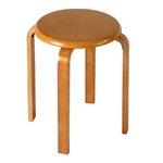 木製丸椅子 スタッキングチェア（ライトブラウン）