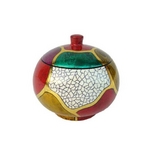 蓋付き小物入れ 線がき模様 木製(漆塗り) ［工芸品/インテリア雑貨］ PH-DR