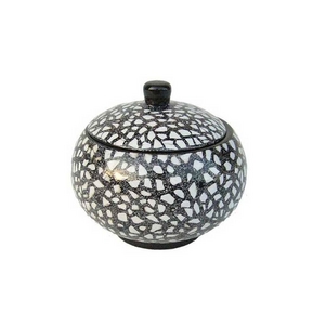 蓋付き小物入れ/ボール あひるの卵殻模様 木製(漆塗り) ［工芸品/インテリア雑貨］ SB-D9