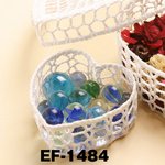 レースバスケット(蓋付きバスケット) 【3個入り/1セット】 コットン/樹脂コーティング ［インテリア雑貨］ EF-1484