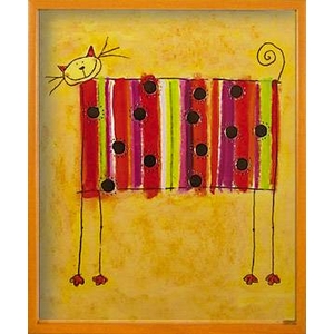 《絵画》リチャード バレット しましまネコ