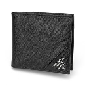 【訳あり・在庫処分】PRADA（プラダ） 二つ折り財布 2M0738 SAFFIANO/METAL NERO