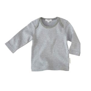 PUREBABY（ピュアベビー） ベビー服 イージーネック長袖Tシャツ PE3 ペールグレーストライプ サイズ 000