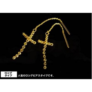 純金ピアス【ドレープクロス】24K サスペンダータイプ ゴールドピアス !