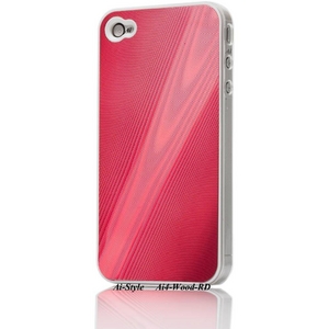 Ai-Style Series iPhone4 ハードケース 【Ai4-Wood-RD】 Type Wood RD(レッド)