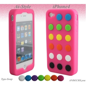 Ai-Style Series iPhone4 シリコンケース Type Swap【Ai4-Swap-Pink】ピンク