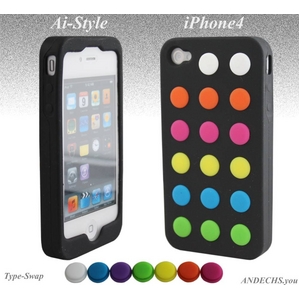 Ai-Style Series iPhone4 シリコンケース Type Swap【Ai4-Swap-Black】ブラック