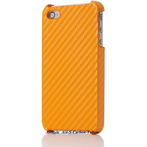 Ai-Style iPhone4 Carbon Look（ハードケース カーボンルック） 【Ai4-Carbon-Yellow】（イエロー）