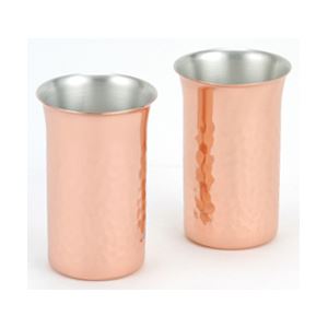 アサヒ 純銅鎚目一口ビール ビアカップ2PCセット （銅製品）