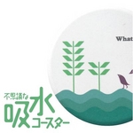 コースター【吸水コースター】いつでもさらさら（What's up? ４枚セット（白））