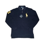 POLO Ralph Lauren(ポロ ラルフローレン) ビッグポニーポロシャツ(長袖) カスタムフィット ネイビー×イエロー Mサイズ