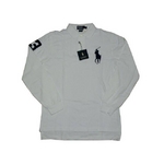 POLO Ralph Lauren(ポロ ラルフローレン) ビッグポニーポロシャツ(長袖) クラシックフィット ホワイト×ネイビー Mサイズ
