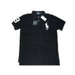 POLO Ralph Lauren(ポロ ラルフローレン) ビッグポニーポロシャツ(半袖) カスタムフィット ブラック×ホワイト Sサイズ