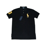 POLO Ralph Lauren(ポロ ラルフローレン) ビッグポニーポロシャツ(半袖) カスタムフィット ブラック×イエロー Mサイズ