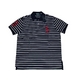POLO Ralph Lauren(ポロ ラルフローレン) ビッグポニーストライプポロシャツ(半袖) カスタムフィット ネイビー×ホワイト Lサイズ