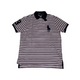 POLO Ralph Lauren(ポロ ラルフローレン) ビッグポニーストライプポロシャツ(半袖) カスタムフィット ホワイト×レッド Mサイズ