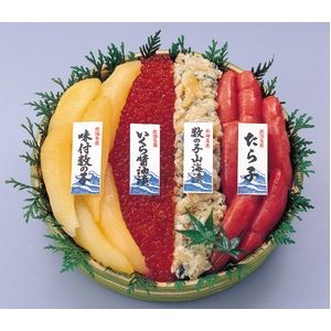 魚卵４点セット (数の子山海漬・いくら醤油漬・味付け数の子・たらこ)