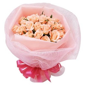 ピンクのバラ花束のミニブーケ