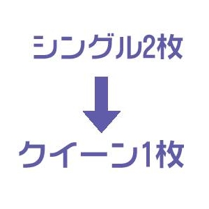 羽毛布団のリフォーム(打ち直し)【お手軽コース】(シングル2枚→クイーン1枚/ツインキルト仕立)【25799】ブルーイメージ小