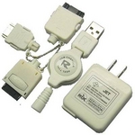 Rix（リックス） 家庭コンセント （AC） +USB充電器 （巻取り式、最長約72cm） FOMA/SoftBank/AU/DoCoMo mova/SoftBank PDC用 （ホワイト） RX-USA504WH 【2個セット】