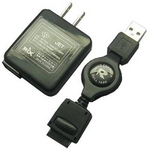 Rix（リックス） 家庭コンセント （AC） +USB充電器 （巻取り式、最長約72cm） au用 （ブラック） RX-USA501A 【2個セット】