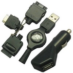 Rix（リックス） 車載 （DC） +USB充電器 （巻取り式、最長約72cm） FOMA/SoftBank/AU/DoCoMo mova/SoftBank PDC用 （ブラック） RX-JUC505BK 【2個セット】
